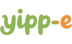 green and orange Yipp-e logo on white background
